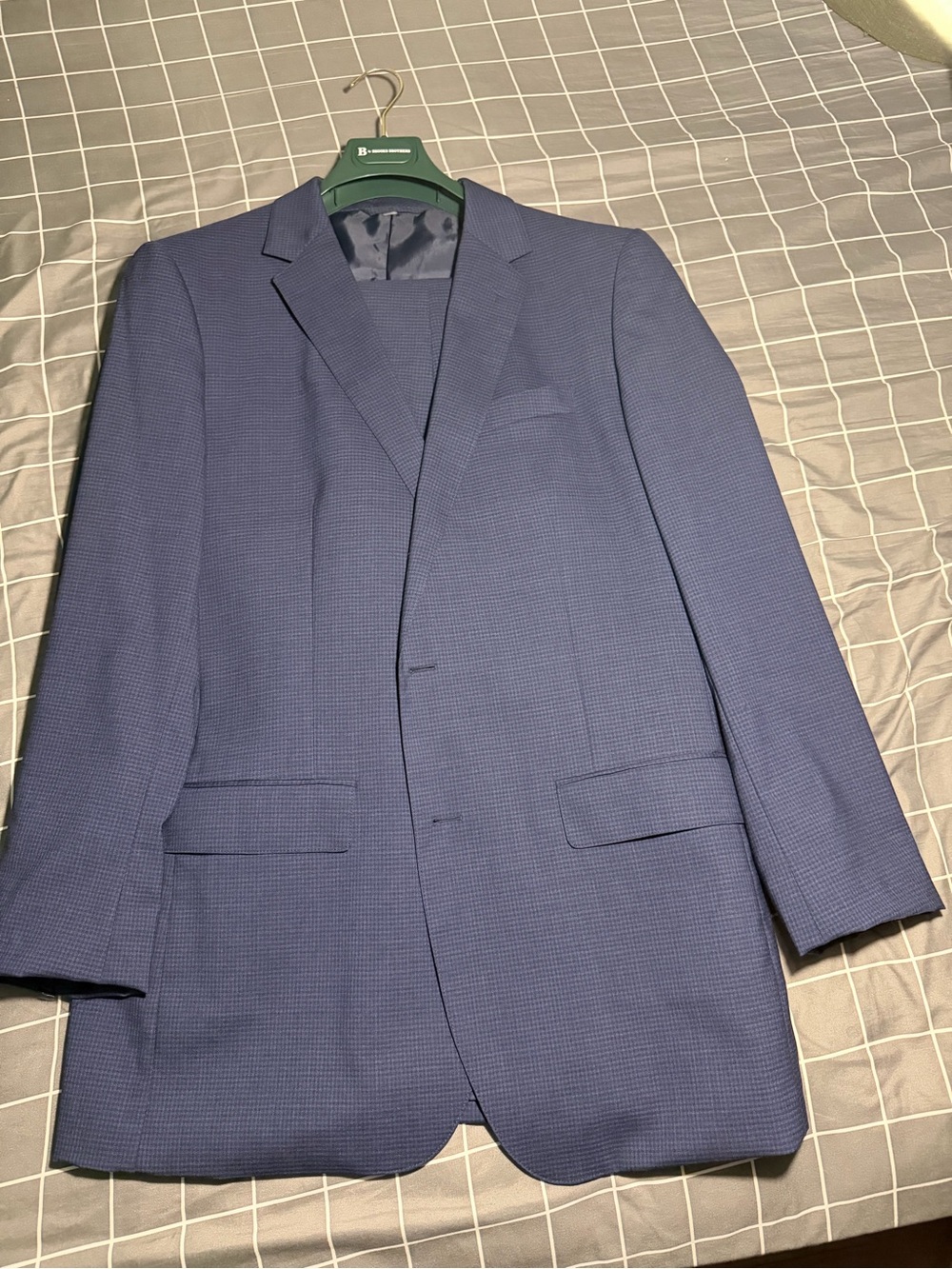 Bonobos Jetsetter 2 Piece 44L 36x30 Navy Micro Check Suit